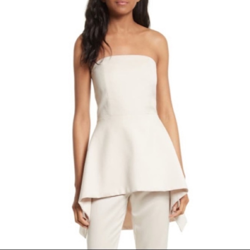 NWT Alice and Olivia Duncan Strapless Peplum Top